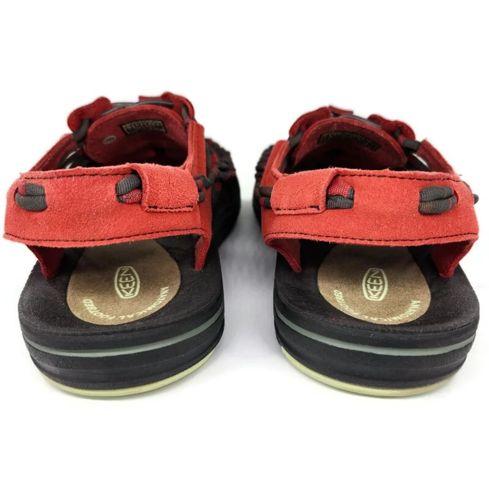 Keen Uneek Red & Grey Two-Cord Bungee Lace Open-Air Sandals - Picture 9 of 12